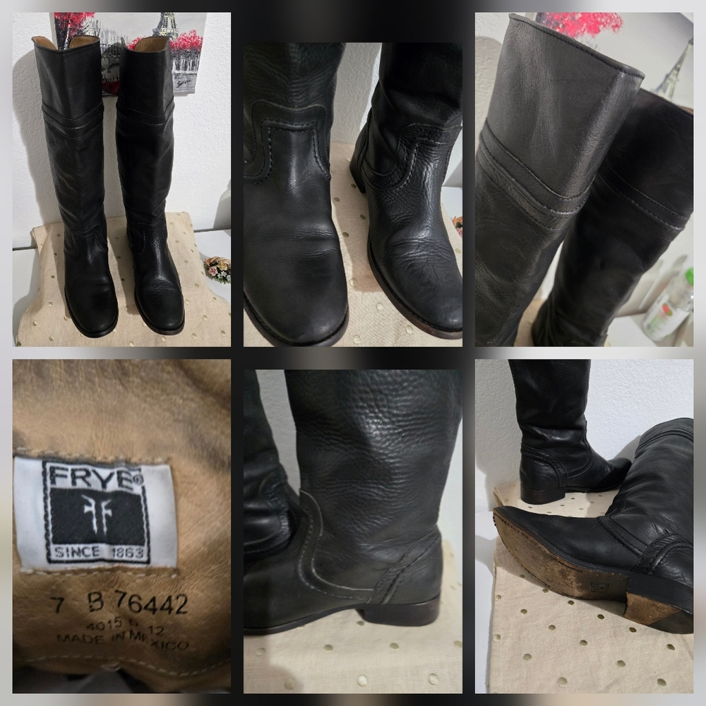 Frye Dark Leather Women's Knee-High Boots -7B